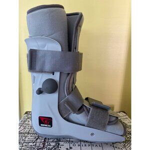 Unisex Breg Adjustable Gray Walking Boot With Velcro Straps & Cushioned Interior